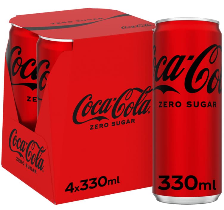 Coca-Cola Zero Sugar 0,33lx4 boks