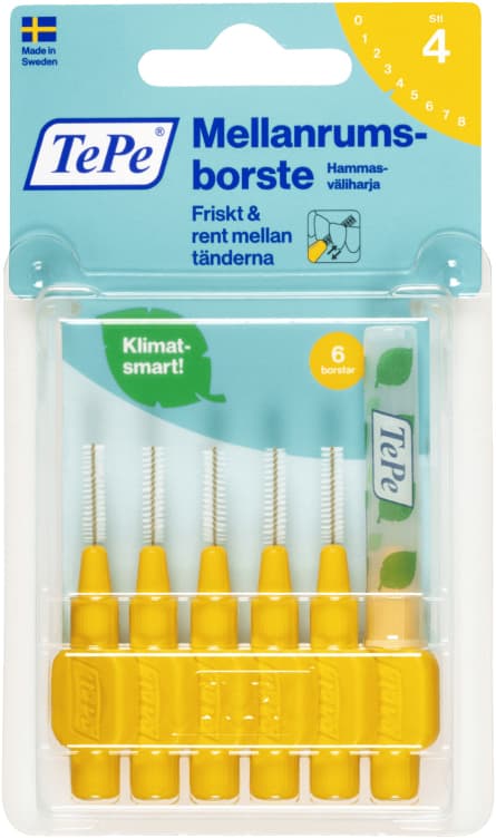 Mellomromsbørste Gul 0,7mm 6stk Tepe
