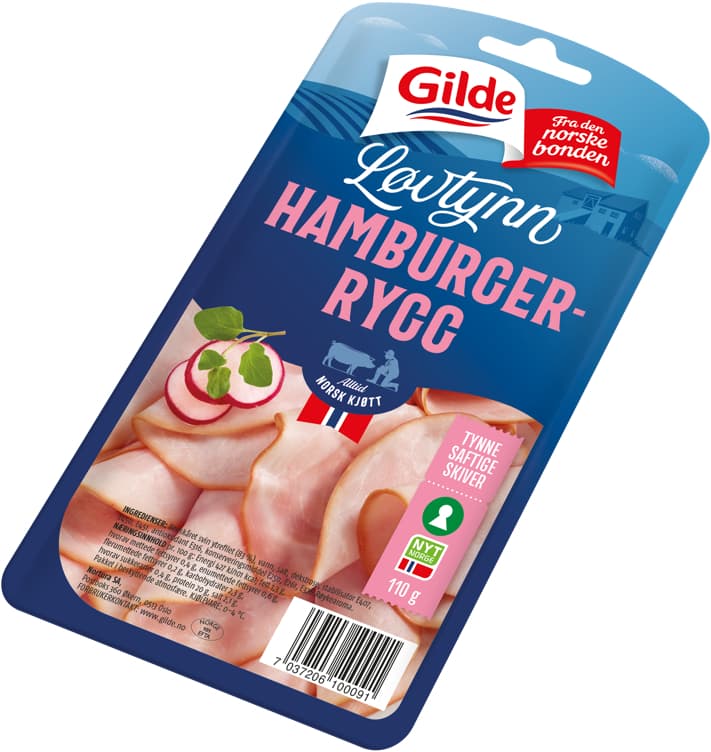 GILDE LØVTYNN HAMBURGERRYGG 110 g