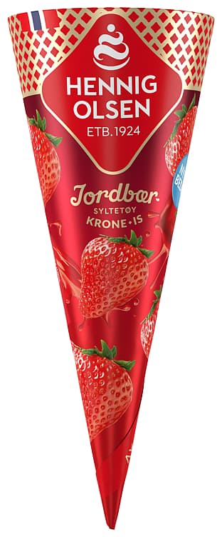 KRONE-IS Jordbær 125ml hennig olsen