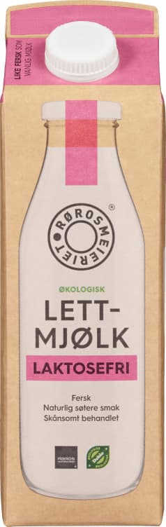 Lettmjølk Fersk 1,2% Laktosefri Økol 1l Røros