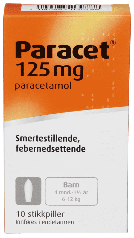 Paracet Stikkpille Barn 125mg 10stk